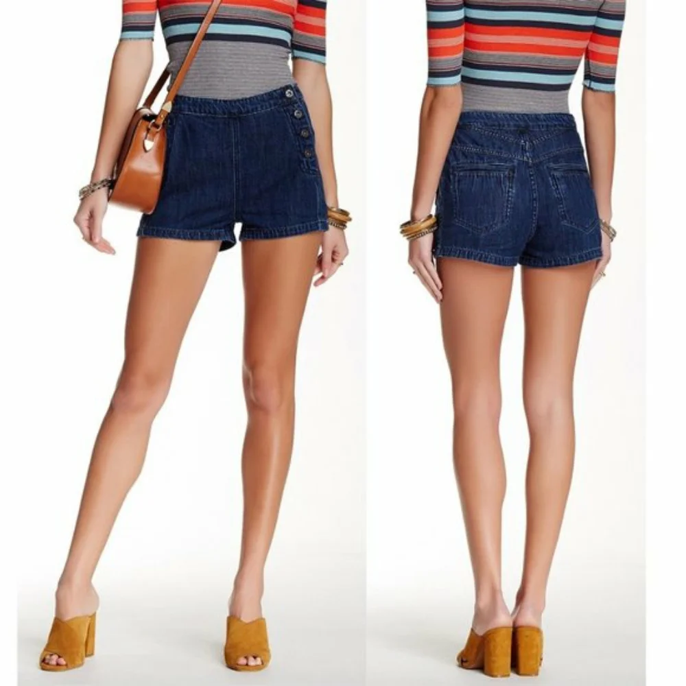 Free people lumineer sailor Jean short pinup retro vintage